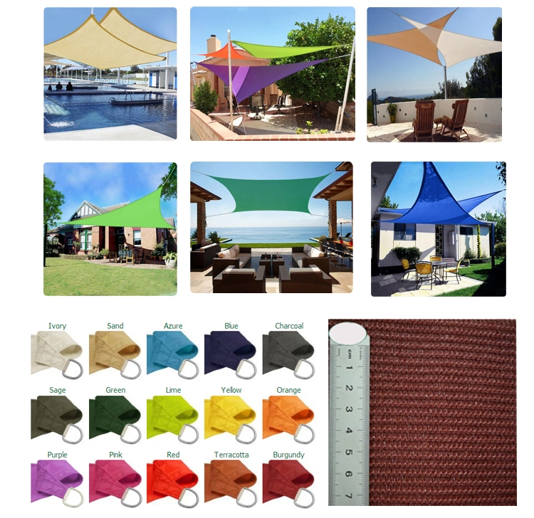 Top Selling Heavy Duty Sun Shade Sail HDPE UV Resistant Waterproof Shade Sails for Outdoor Garden Patio Canopy Awnings Carport
