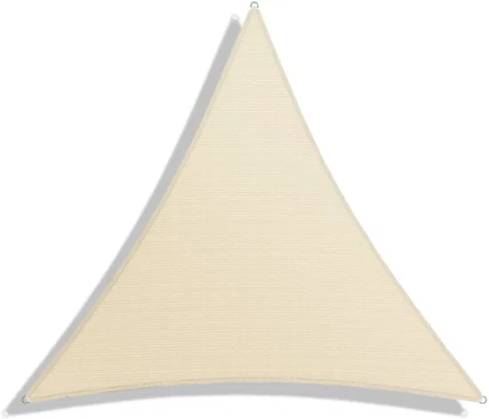 Custom Sand Beige Sun Shade Sail Triangle Canopy Awning Fabric Cloth Screen UV Block UV Resistant Heavy Duty Commercial Grade Outdoor Patio Carport Sail